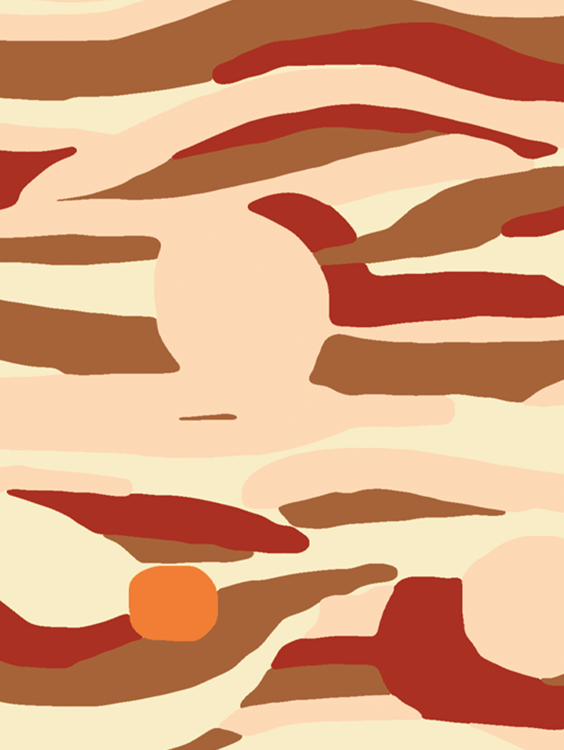 Dulce De Leche flavour pattern in graphic dark caramel & light caramel swirls and layers stamped pattern